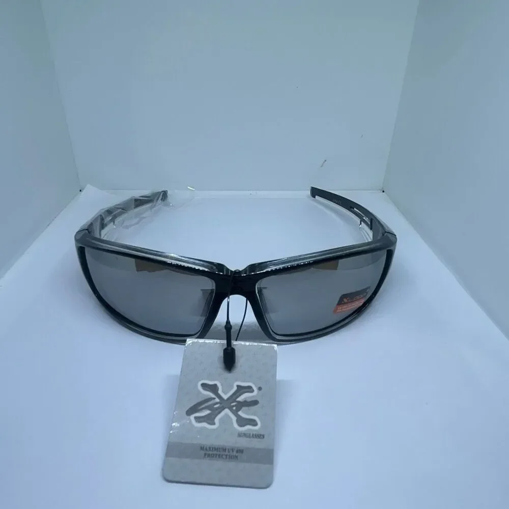 X-Loop Mirrored Wraparound Sport Sunglasses UV400 Protection Durable Streetwear